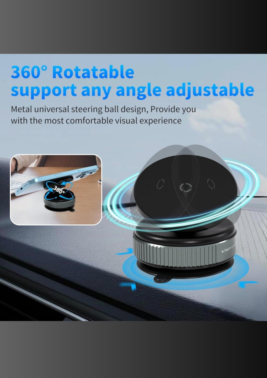 360 Degree Vaccum Magnetic Phones Holder
